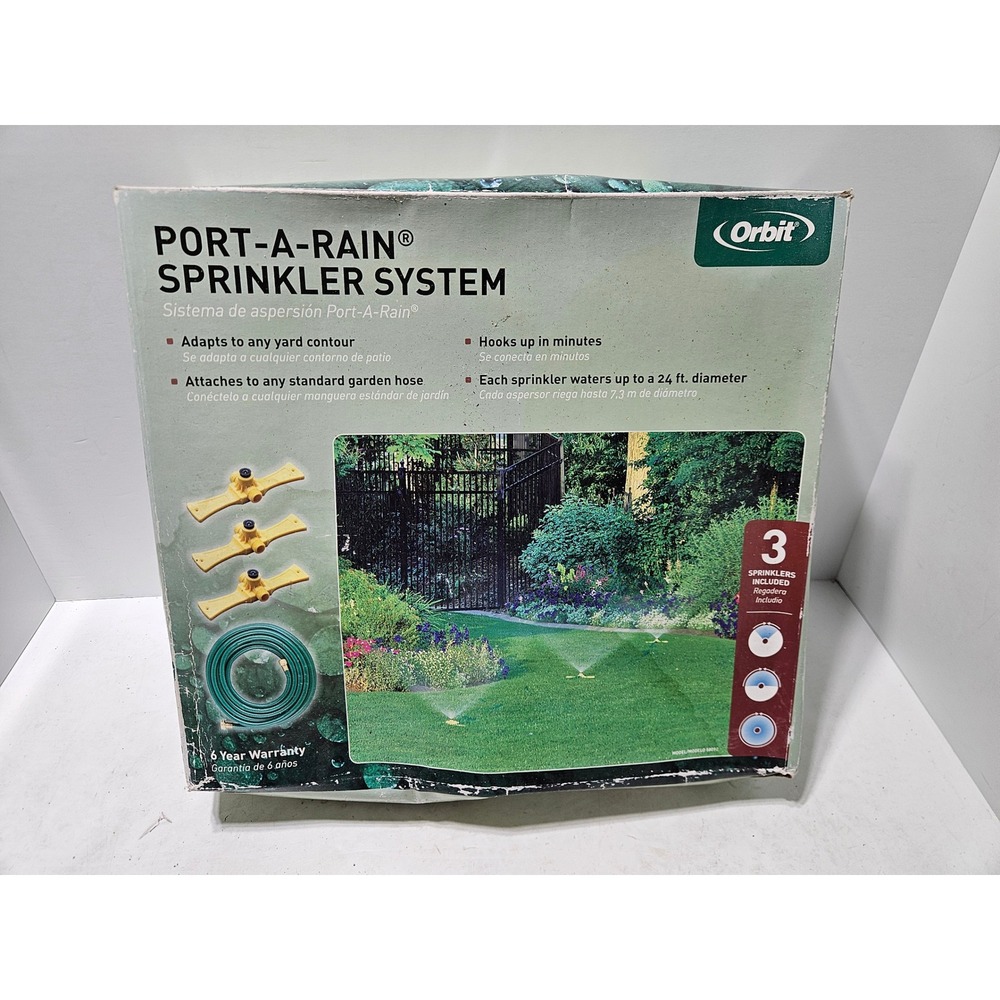 Orbit Port-A-Rain Sprinkler System 3-Head 58092 Green Yellow